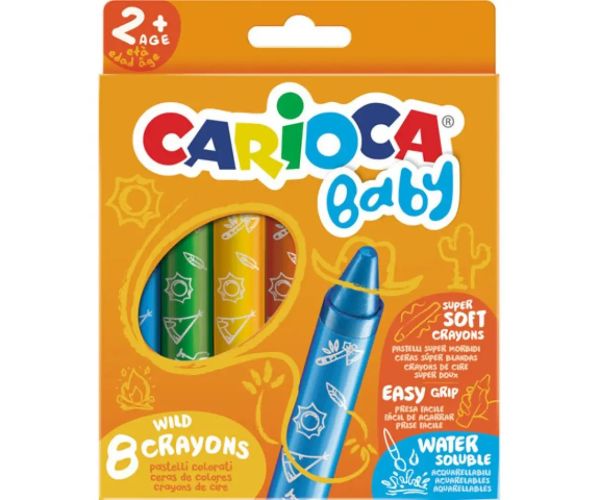 Zmývateľné extra mäkké Baby voskovky 8 ks set - Carioca