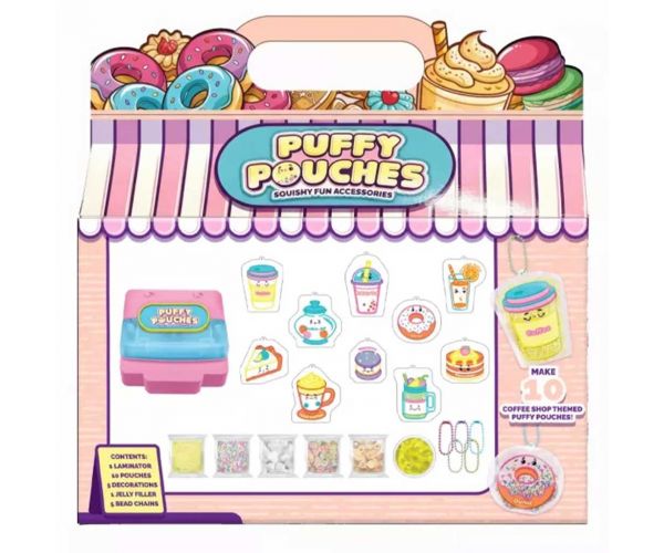 Puffy Pouches: Pufi charm design set - kaviareň