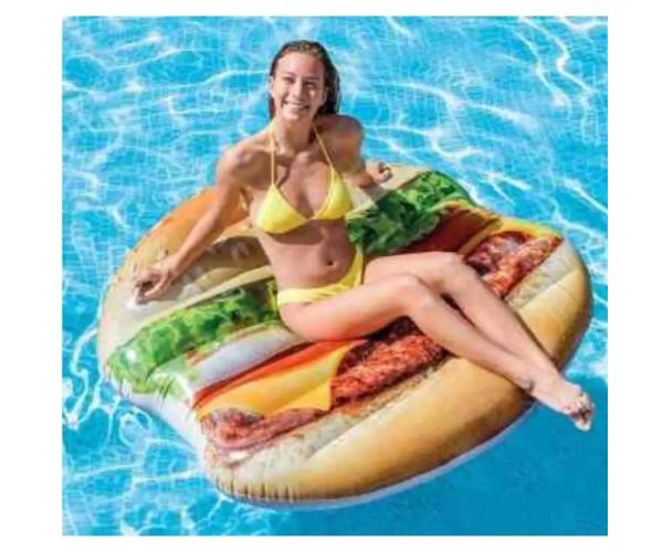 Intex: Hamburger nafukovací gumový matrac 145x142cm