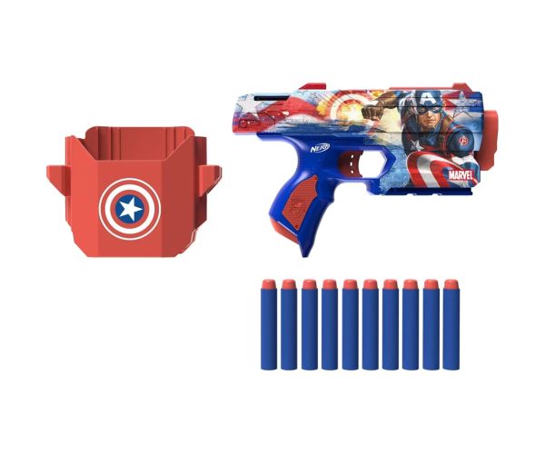 Nerf: Marvel Kapitán Amerika penový vystreľovač - Hasbro