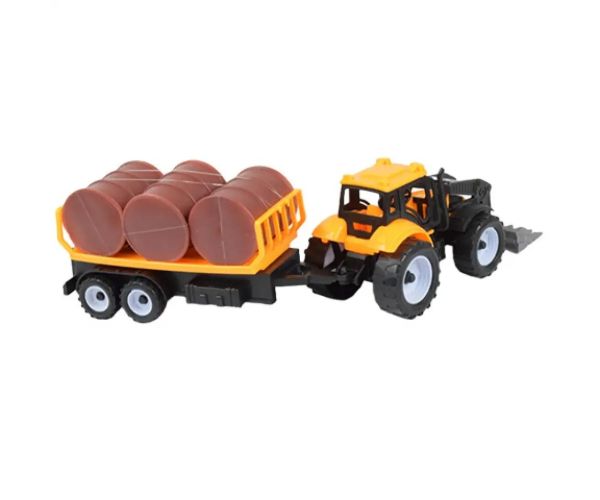 Engineering Truck: Traktor s prívesom a olejovými sudmi 28 cm