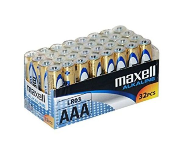Maxell: Alkalické tenké stužkové batérie 1.5V AAA LR03 32ks fóliové balenie