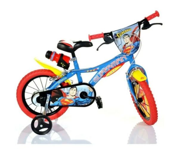 Superman čierny bicykel vo veľkosti 14