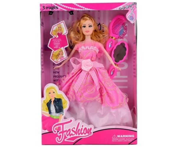 Fashion módna bábika v ružových večerných šatách s príslušenstvom 29cm