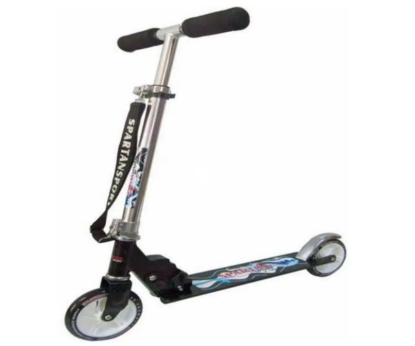 Čierno-modrý roller s kovovým skeletom - Spartan