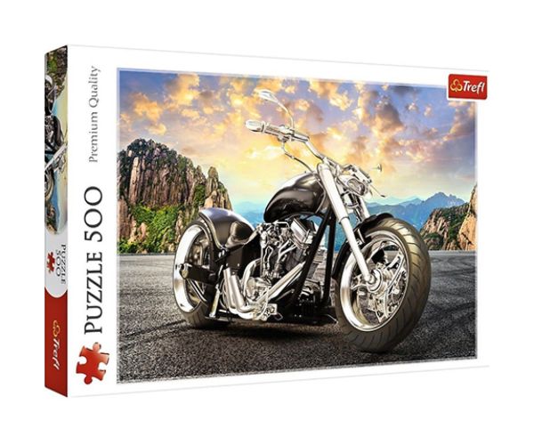 Čierny Chopper motocykl 500ks prémiový puzzle - Trefl