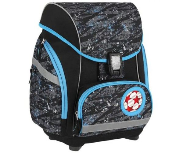 Spirit: Football ergnomická školská taška s 3D vzorom a LED svetlom 5-dielny set 34x22x41cm