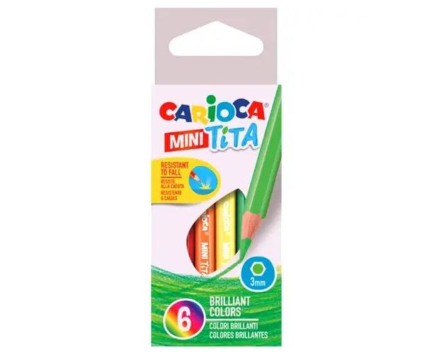 Carioca: Mini Tita nárazu vzdorný set farebných ceruziek 6 ks