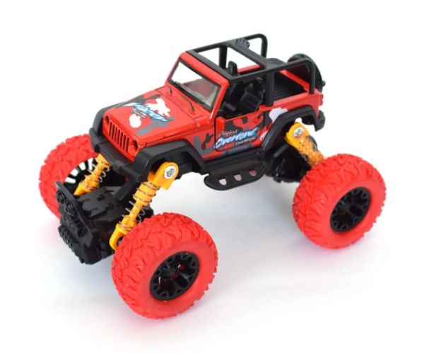 Off-Road naťahovacie červené terénne vozidlo Jeep 1/32