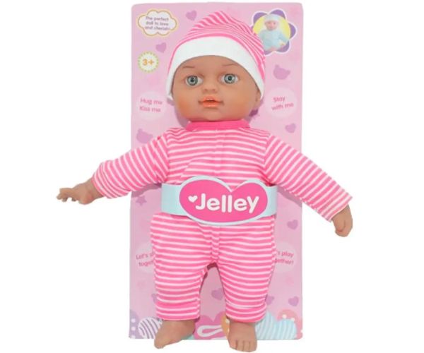 Jelley bábika v pruhovanom oblečení 25cm