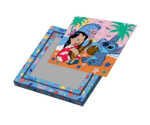 Luna: Stitch Havajská nálada 64-dielne rámové vyfarbovacie puzzle