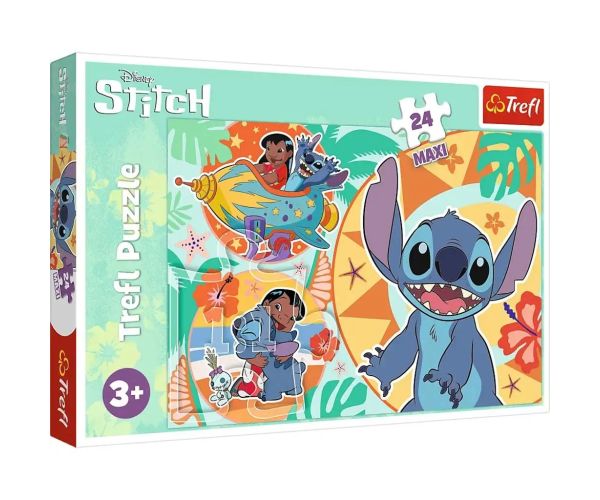 Disney: Lilo & Stitch šťastný deň 24-dielne Maxi puzzle - Trefl