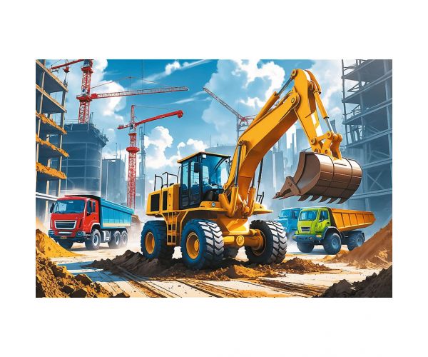 Kotró-rakodó traktor 60 db-os puzzle - Trefl
