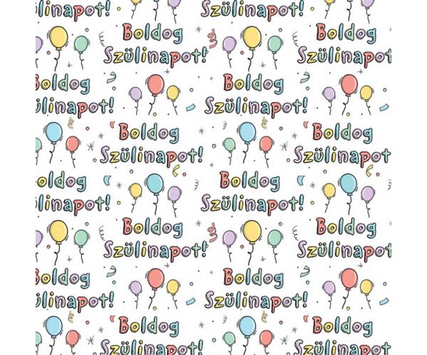 Boldog Szülinapot! feliratos csomagolópapír 100x70cm