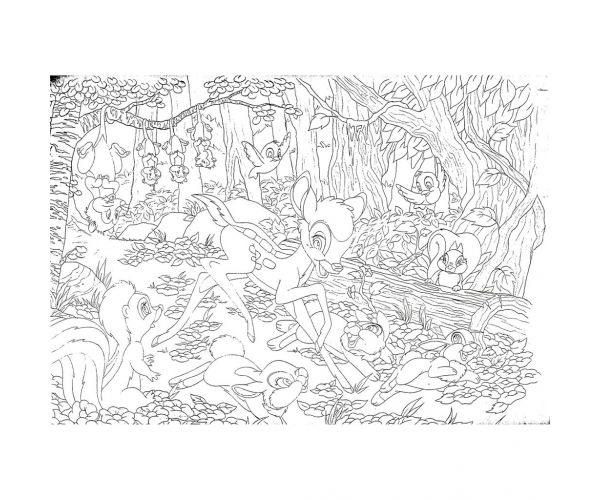 Bambi 2 az 1-ben 60db-os puzzle és színező 50x35cm - Lisciani