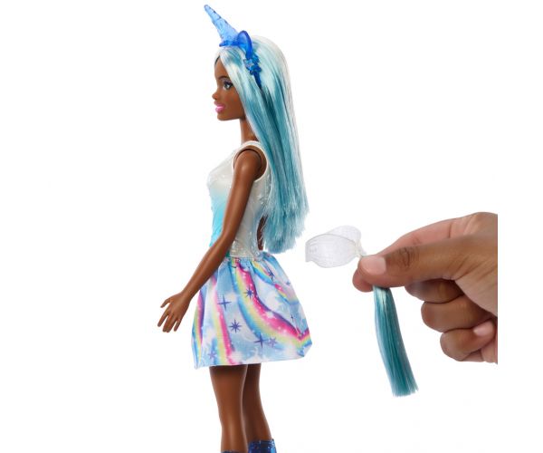 Barbie Dreamtopia: Unikornis baba kék szivárványos ruhában - Mattel