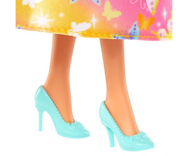 Barbie Dreamtopia: Hercegnő baba sárga-rózsaszín pillangós ruhában - Mattel