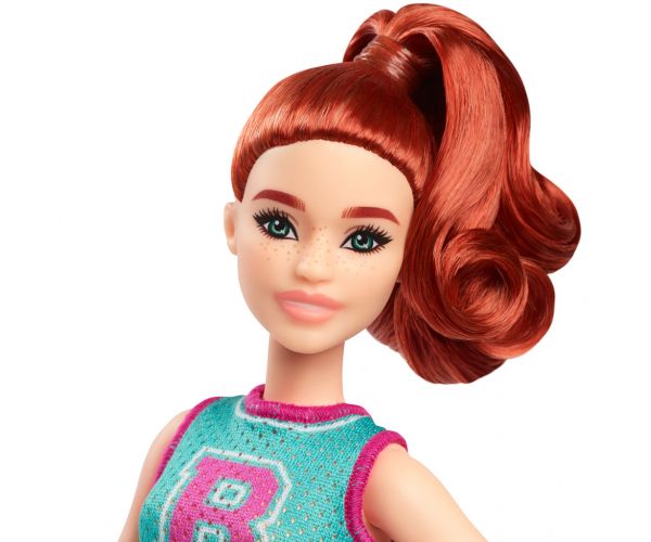 Barbie Fashionista stílusos baba vörös hajjal lila szoknyában - Mattel