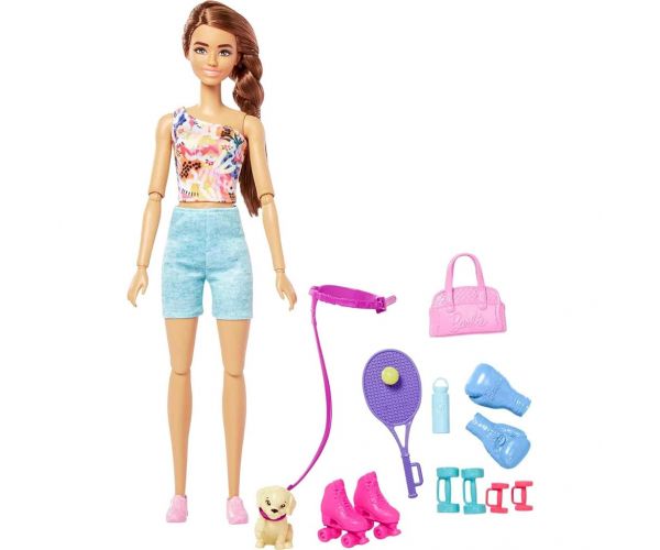 Barbie: Feltöltődés Teniszező Barbie baba kiegészítőkkel - Mattel
