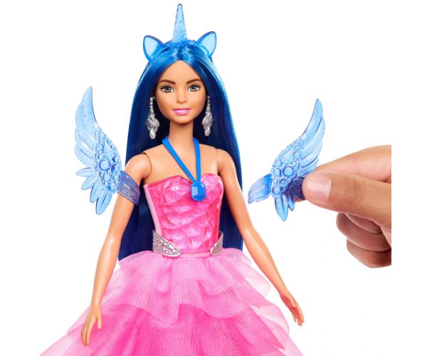 Barbie: Zafír pegazus hercegnő baba kiegészítőkkel - Mattel