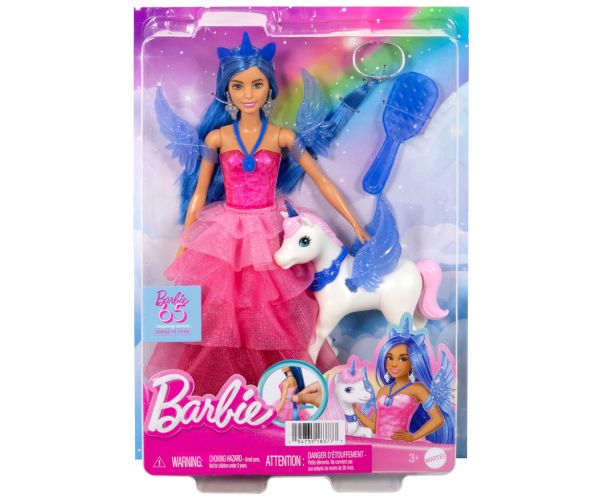 Barbie: Zafír pegazus hercegnő baba kiegészítőkkel - Mattel