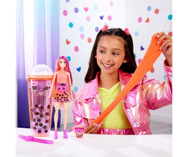 Barbie: Slime Reveal Bubi buli Narancssárga baba - Mattel