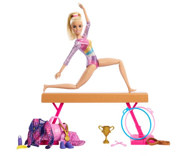 Barbie: Tornász baba játékszett kiegészítőkkel - Mattel