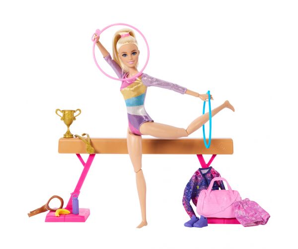 Barbie: Tornász baba játékszett kiegészítőkkel - Mattel