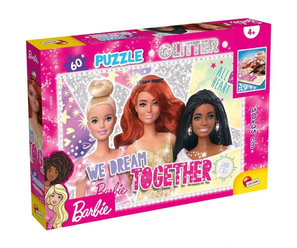 Barbie barátnők 60db-os glitter puzzle 50x35cm - Lisciani