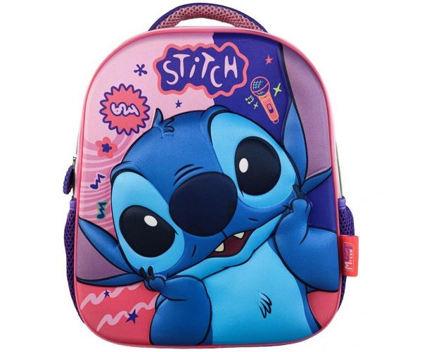 Luna: Must Team 3D Stitch vzorovaný zaoblený batoh do škôlky 26x10x32 cm
