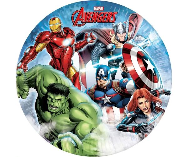 Súprava papierových tanierov Avengers 8 ks, 23 cm