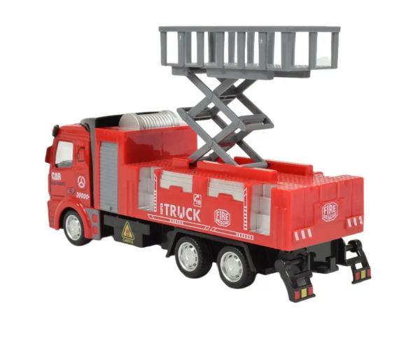 Fire Rescue: Hasičské auto so zdvíhacím košom so zotrvačníkom 19cm