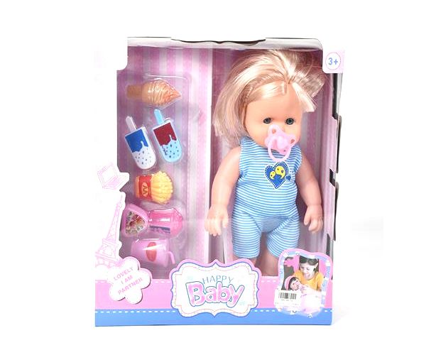 Szőke hajú baba hanggal és kiegészítőkkel 35cm