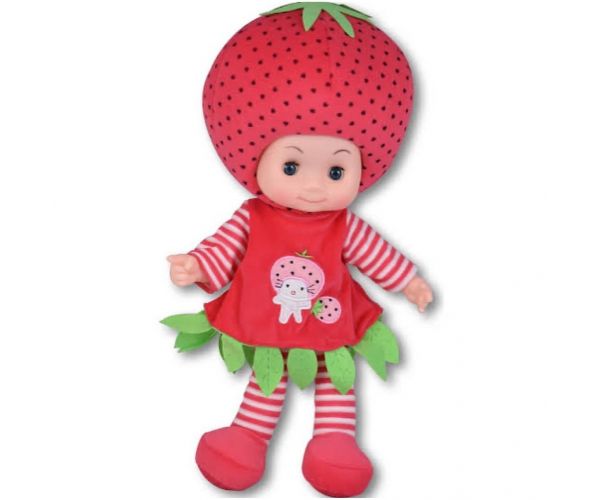 Rongytestű  baba alma vagy eper jelmezben 36cm-es 1db