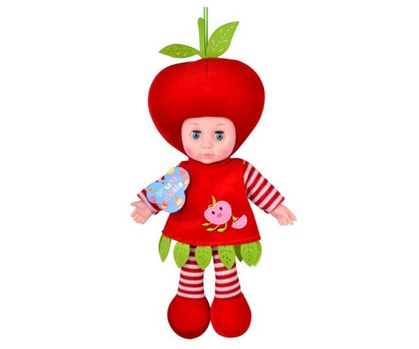 Rongytestű  baba alma vagy eper jelmezben 36cm-es 1db