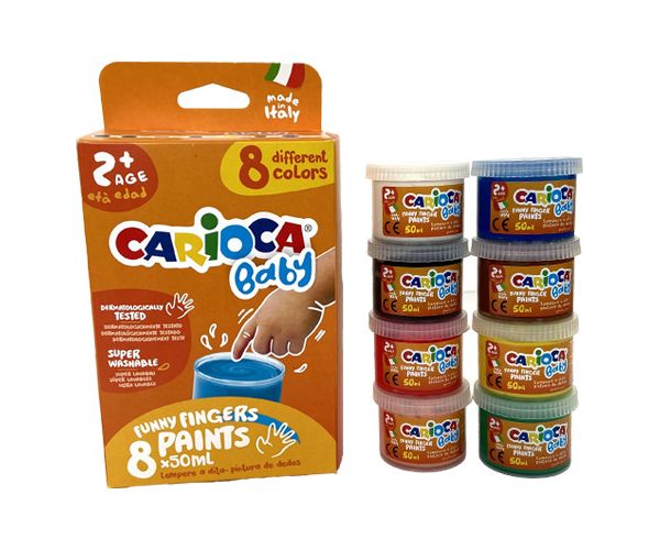 Baby ujjfesték szett különböző színekkel 8x50ml - Carioca