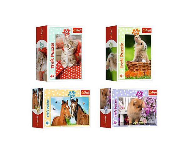 Bájos állatok 54db-os mini puzzle 4 féle - Trefl