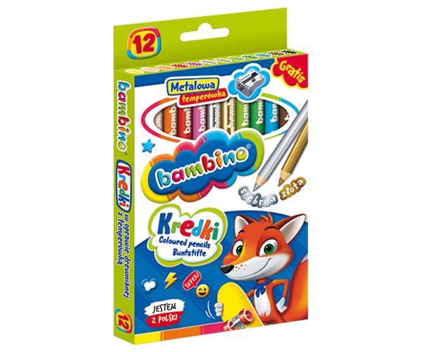 Bambino: Jumbo színes ceruza 12db-os szett hegyezővel