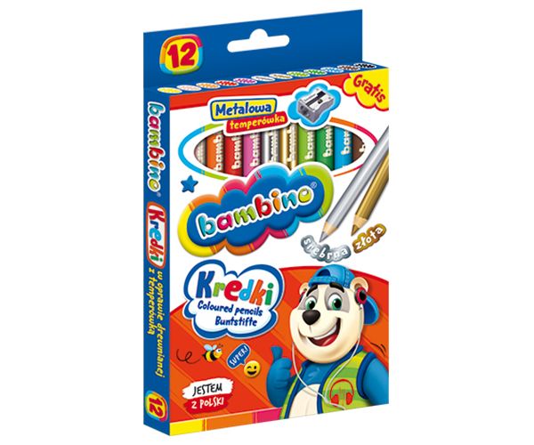 Bambino: Jumbo színes ceruza 12db-os szett hegyezővel