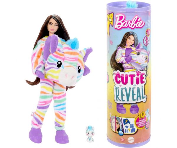 Barbie: Cutie Reveal Meglepetés baba - Zebra - Mattel
