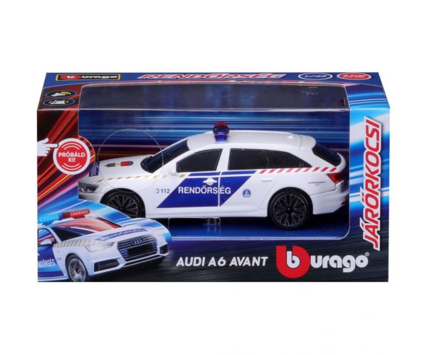 Bburago: Audi A6 szirénázó magyar rendőrautó 1/43