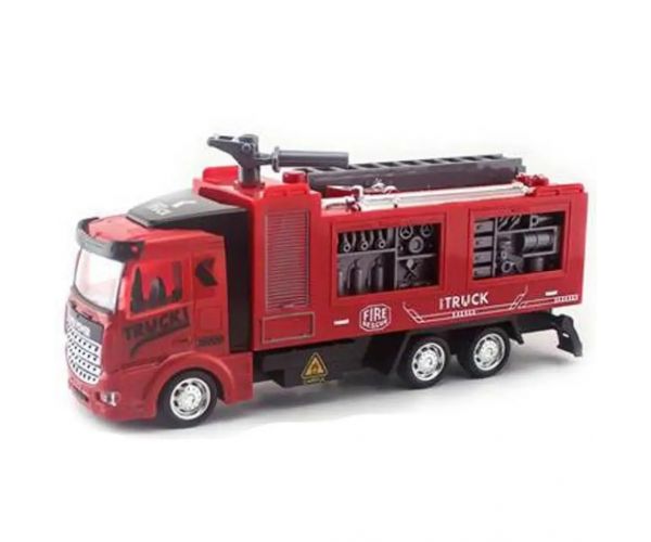Hasičské vozidlo s naťahovacím pohonom, so svetlom a zvukom 1/48