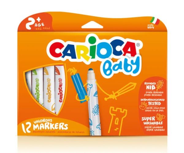 Carioca: Farebné fixky pre najmenších 12 kusov - vymývateľné