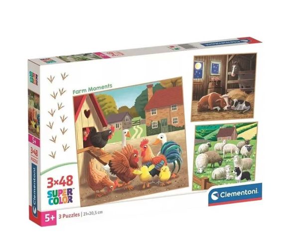 Farmové okamihy 3x48ks Super Color puzzle - Clementoni