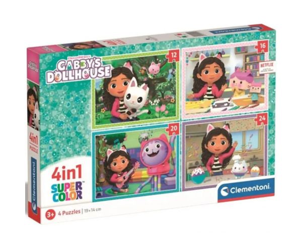 Gábinin kúzelný domček Supercolor 4v1 puzzle - Clementoni