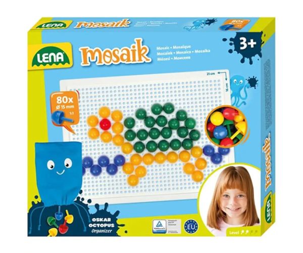 LENA: Mosaik Transparentný kreatívny set 15mm 80ks