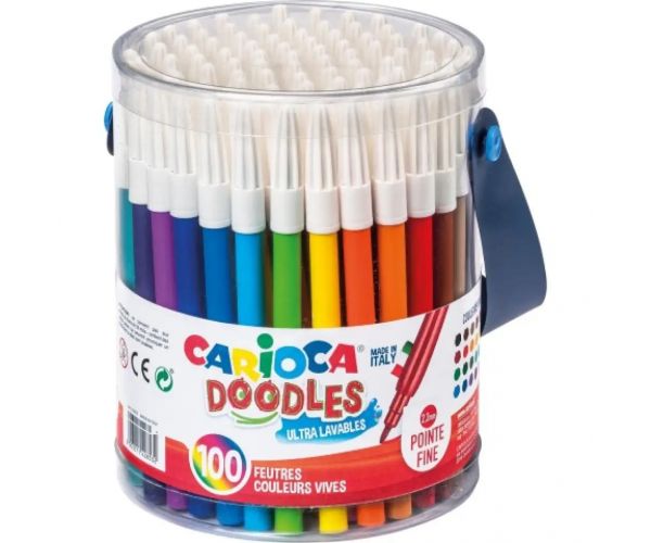 Joy 100 dielny set farebných fixiek vo vedierku - Carioca