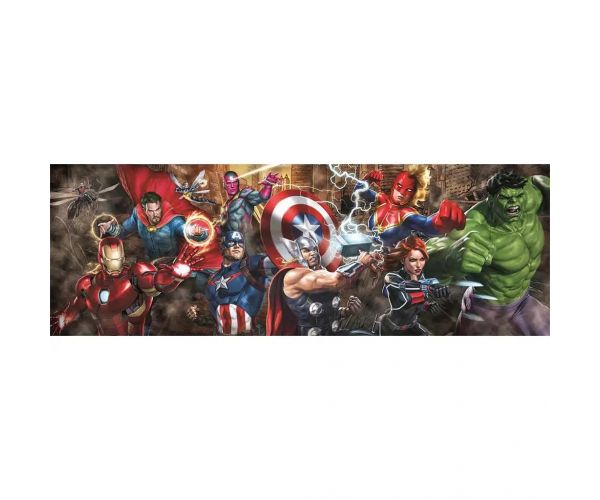 Marvel superhrdinovia 1000 dieliková panoráma puzzle 98x33cm - Clementoni