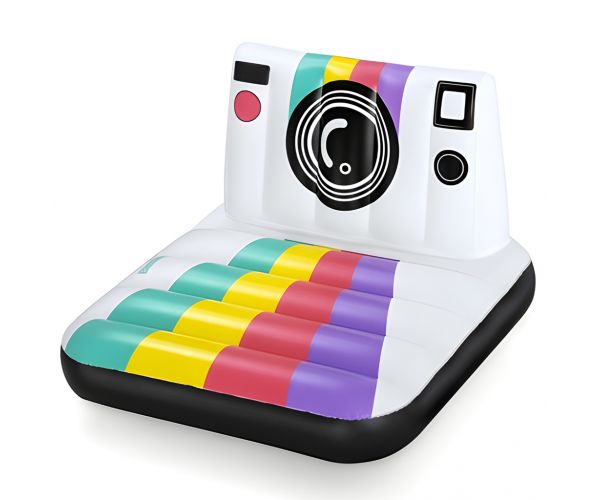 Bestway: Szivárványos polaroid fényképezőgép gumimatrac 127x102cm