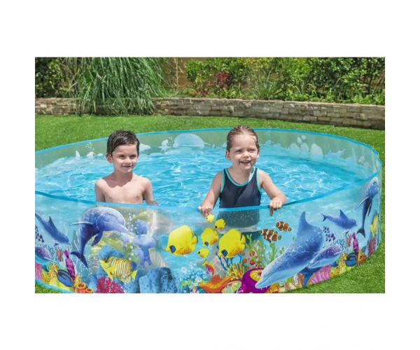 Bestway: Fill 'N Fun™ Odyssey tenger mintás merevfalú pancsoló medence Ø 244 x 46 cm